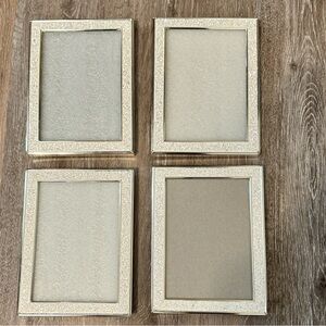Rachel Zoe Silver Sparkle Glitter Picture Frames - Set of 4. Size 6x8 /8x6.